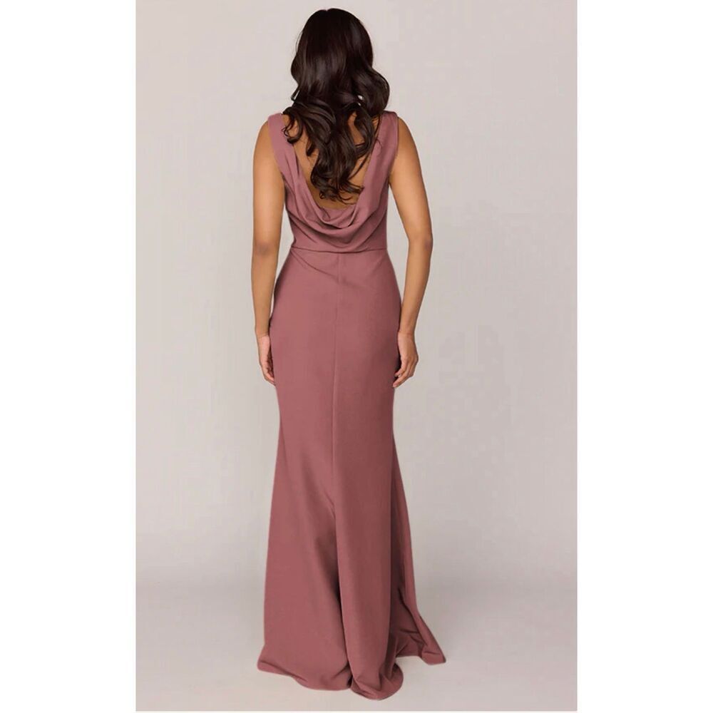 Revelry Bridesmaid Dakota Crepe Maxi Dress Size 6